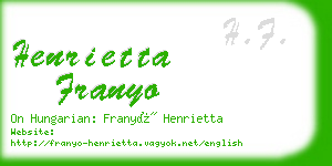 henrietta franyo business card